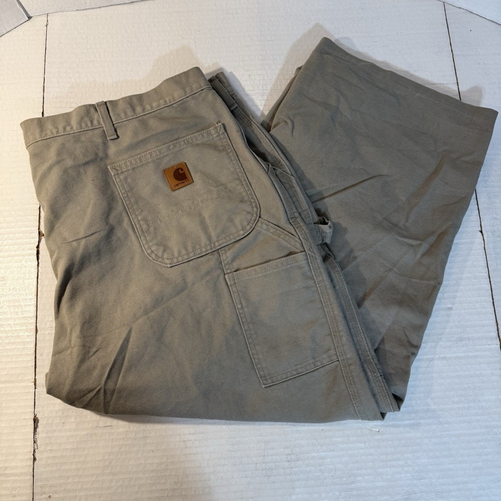 Carhartt‎ Men's Pants 46x25 Carpenter Duck Canvas Original Dungaree Fit B11 Des